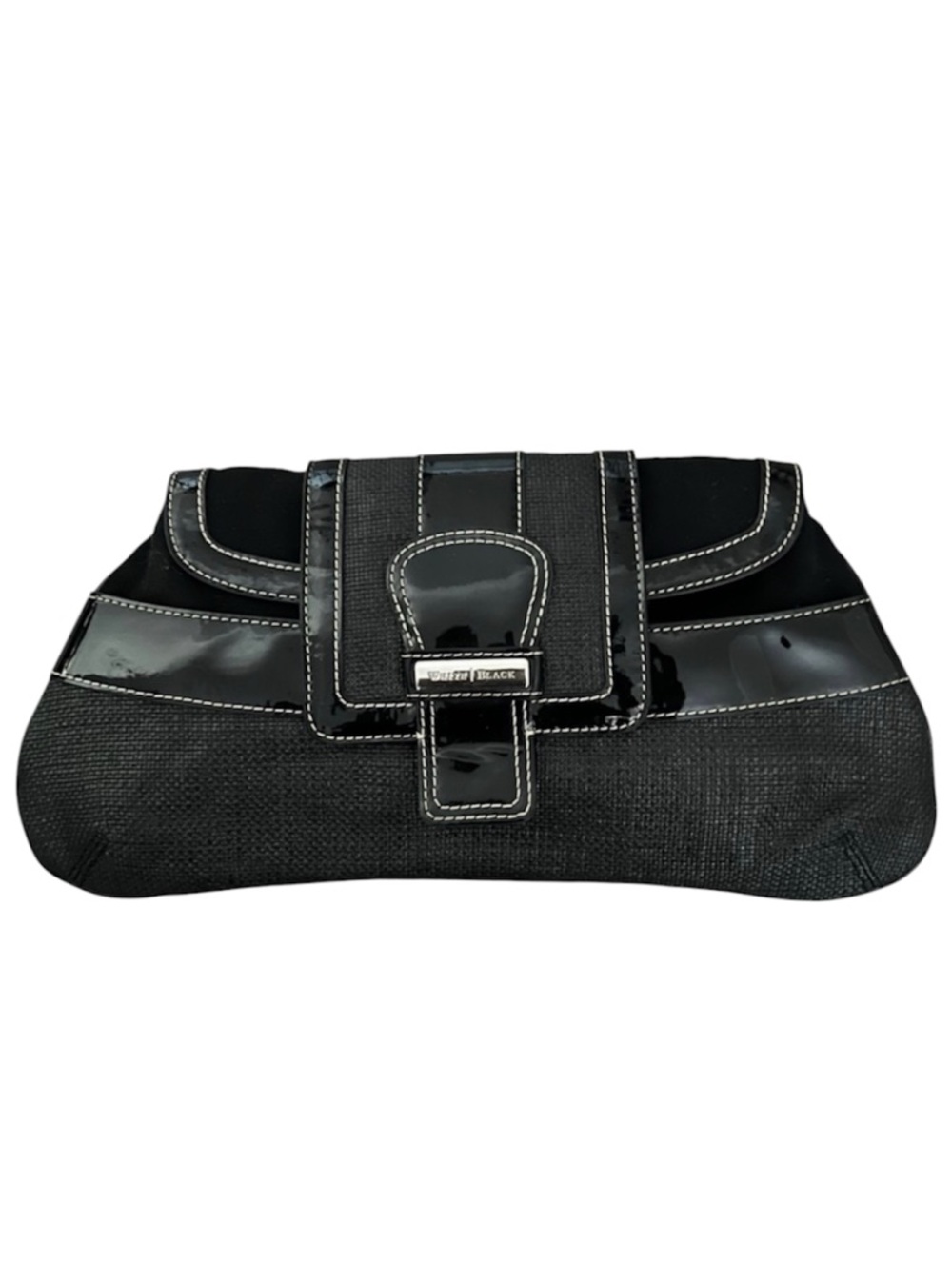 WHBM Woven Clutch Bag Purse Black